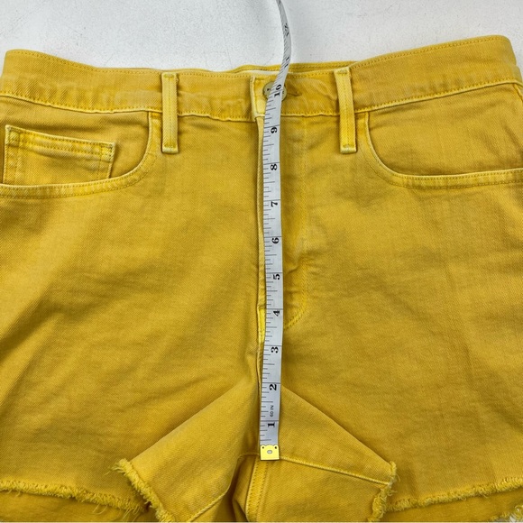 FRAME Le Brigette Cloud Denim Shorts in Citrine - Picture 5 of 7